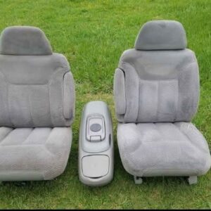 88-98 obs Silverado or sierra light grey bucket seats and console. Driver side is electric and passenger seat is manual.